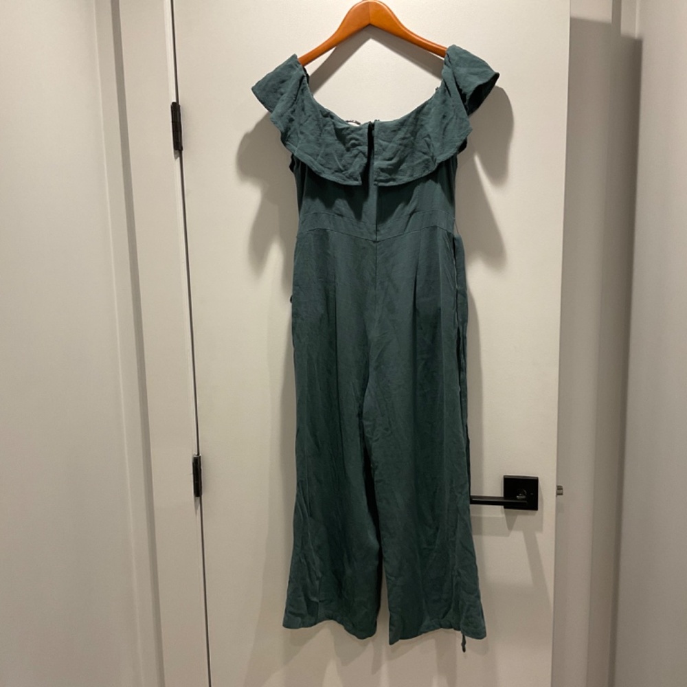 Green summer romper with pockets - Picture 4 of 4